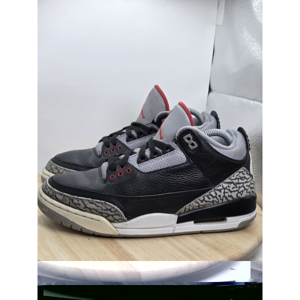 Mens Size 8 - Jordan 3 Retro OG Mid Black Cement Sneakers